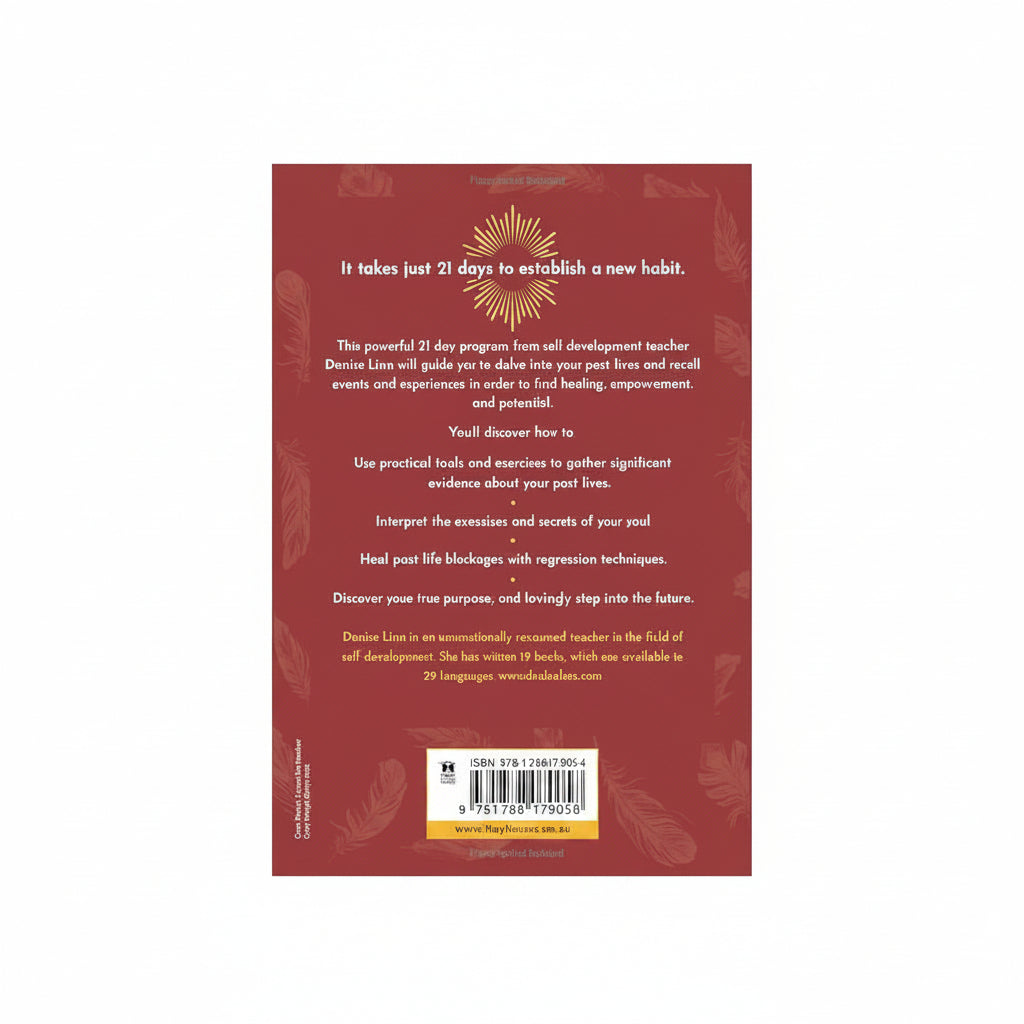 Back cover of a book with text and a barcode on a red background