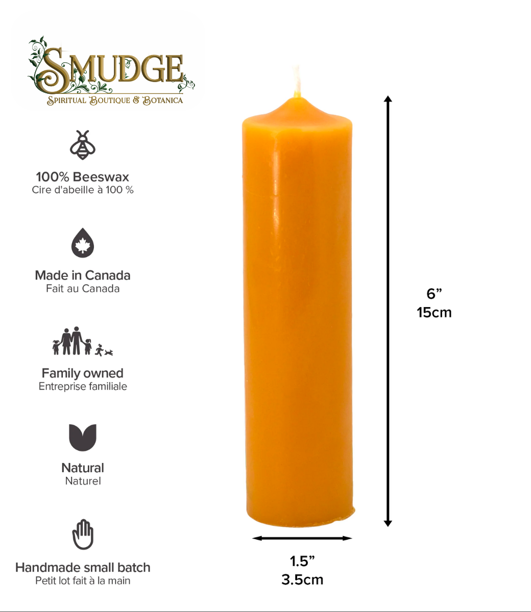6" Column Pillar Beeswax Candle