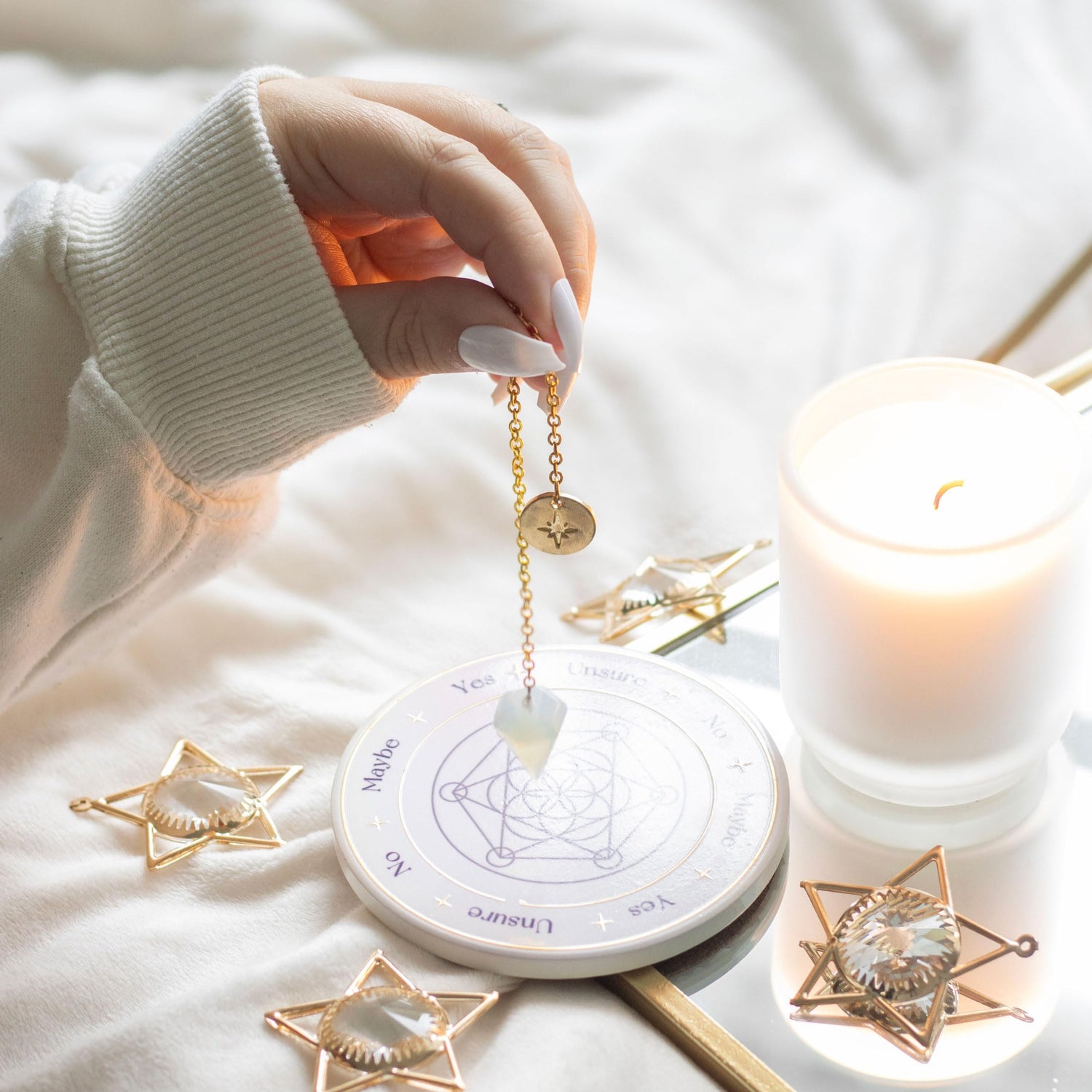 Opalite Pendulum Ceramic Divination Kit