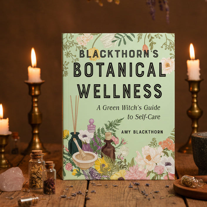 Book cover of 'Blackthorn's Botanical Wellness' with floral and herbal elements.