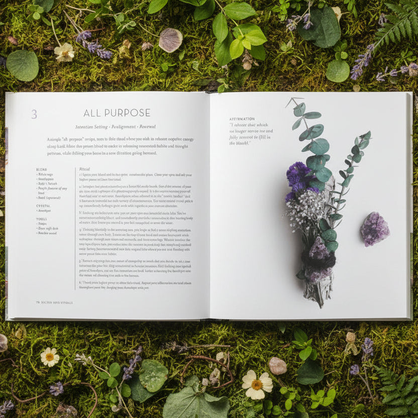 Floral arrangement with text on a white background