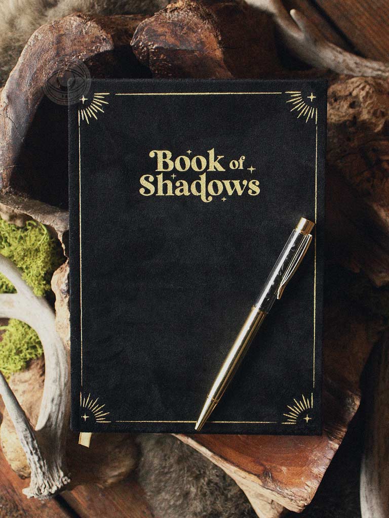 Book of Shadows Journal & Black Obsidian Crystal Pen