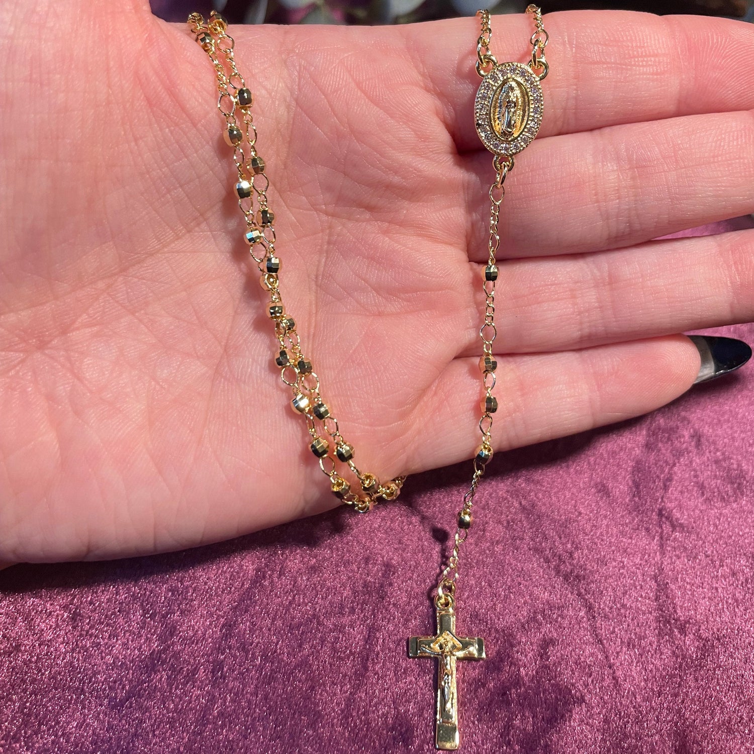 Virgin Mary Rosary Necklace