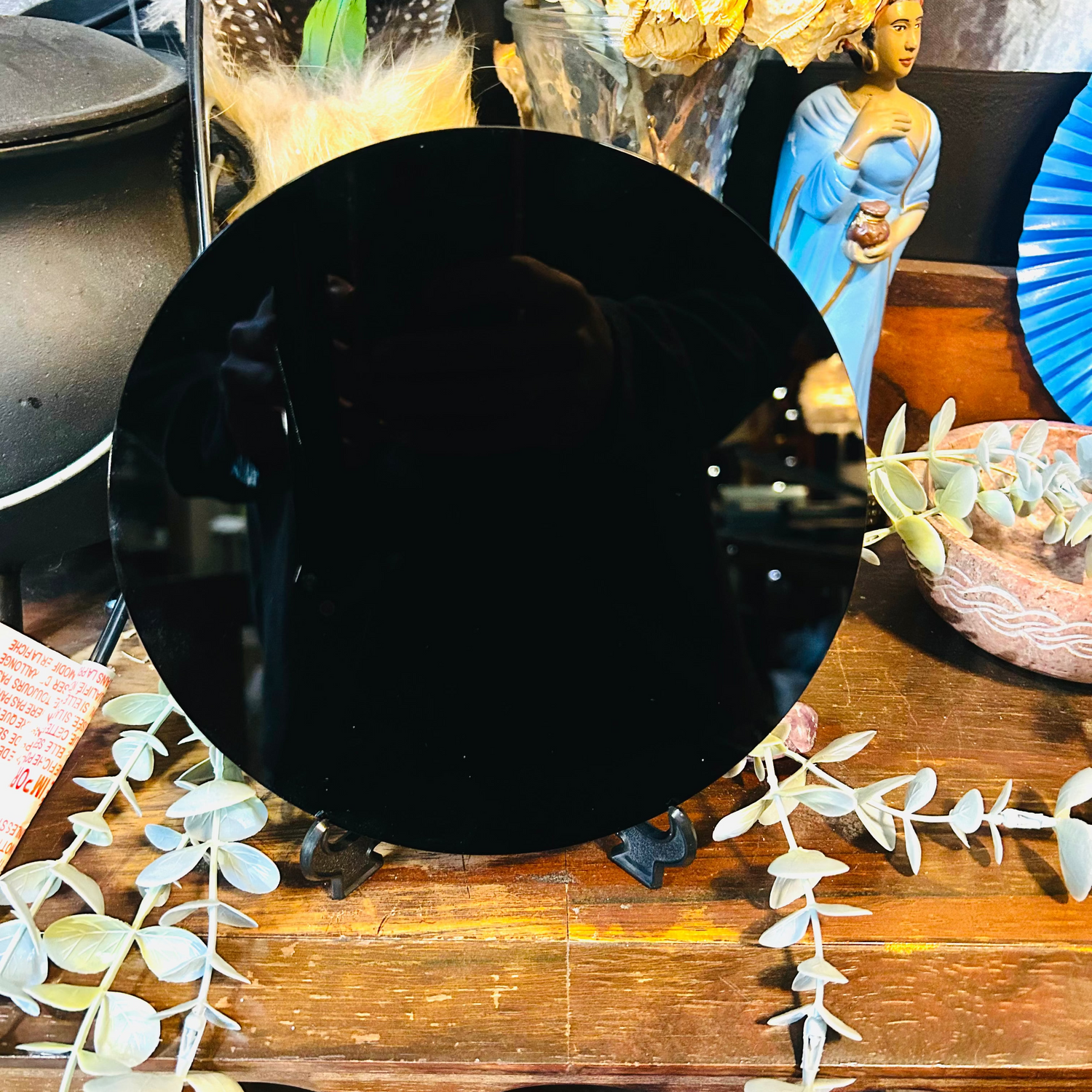 Scrying Mirror W/ Stand 7"