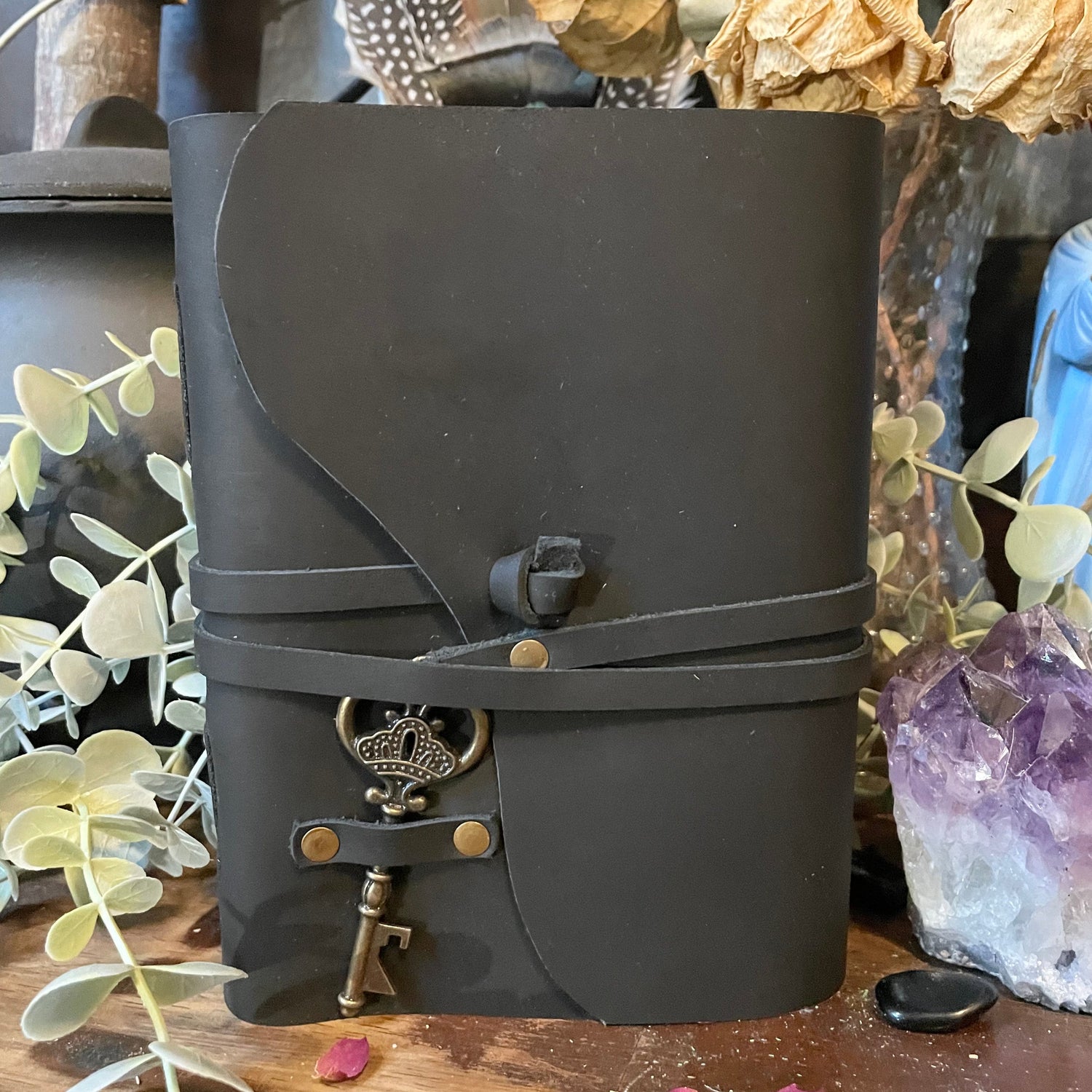 Journal Black Soft Leather With Key