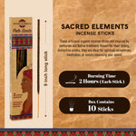 Sacred Elements Palo Santo incense sticks packaging with text on a beige background
