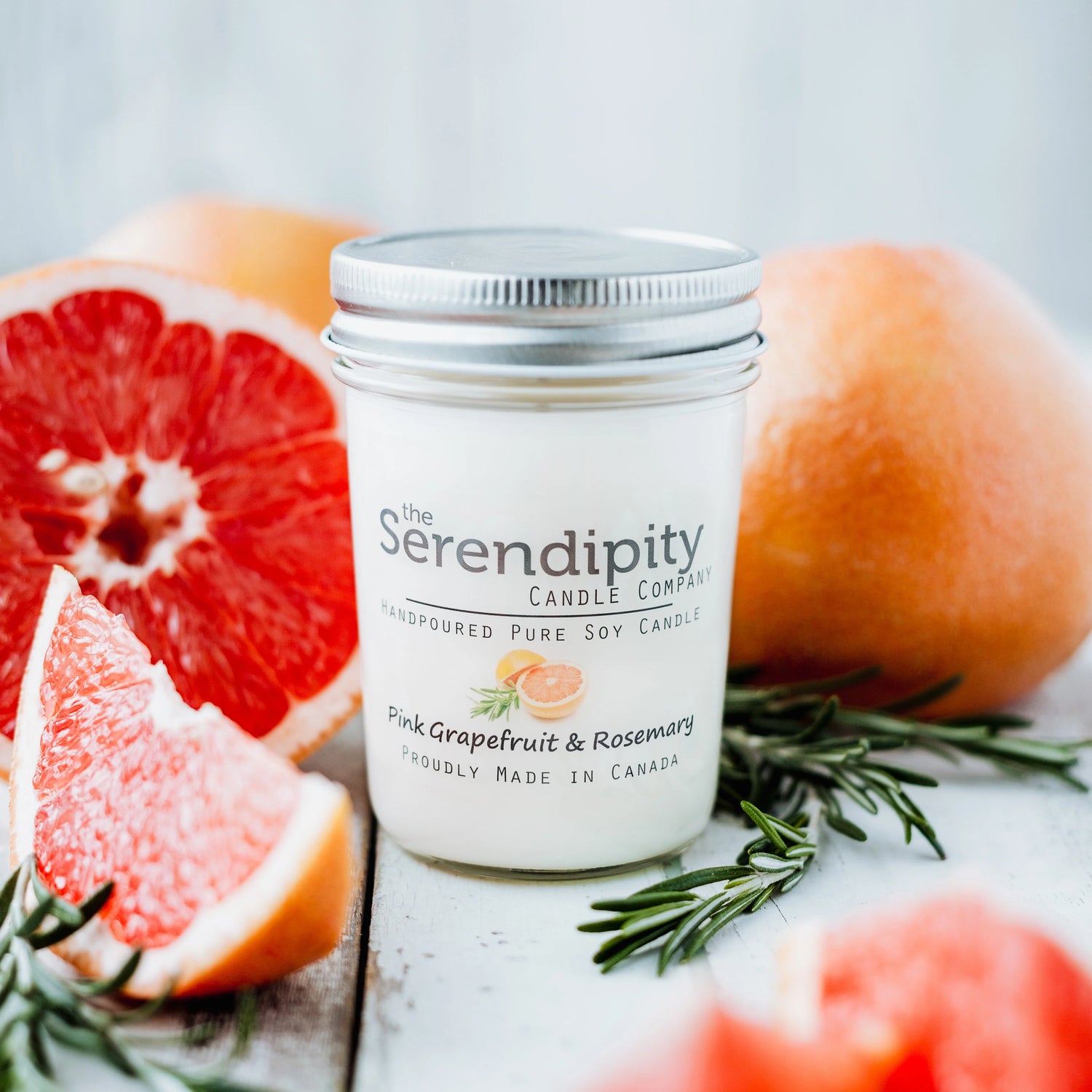 Pink Grapefruit & Rosemary Candle 8 oz