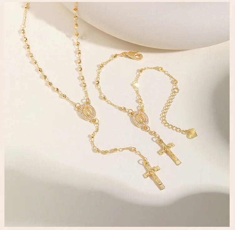 Virgin Mary Rosary Necklace