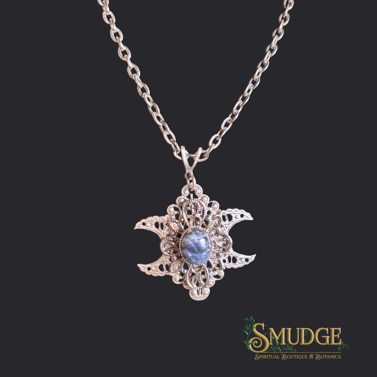 Triple Moon Mini Necklace - Sodalite