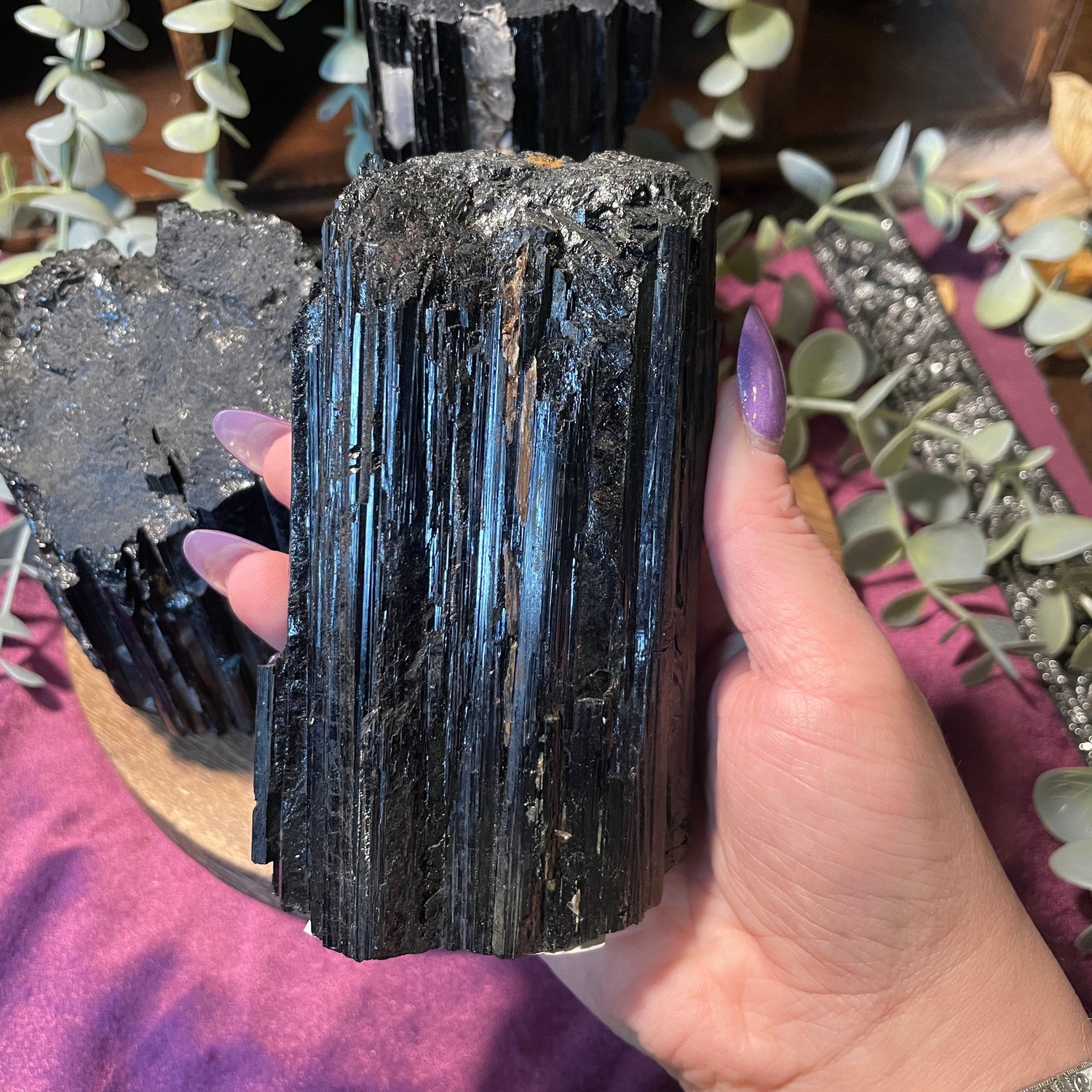 Black Tourmaline Quality Cut Base