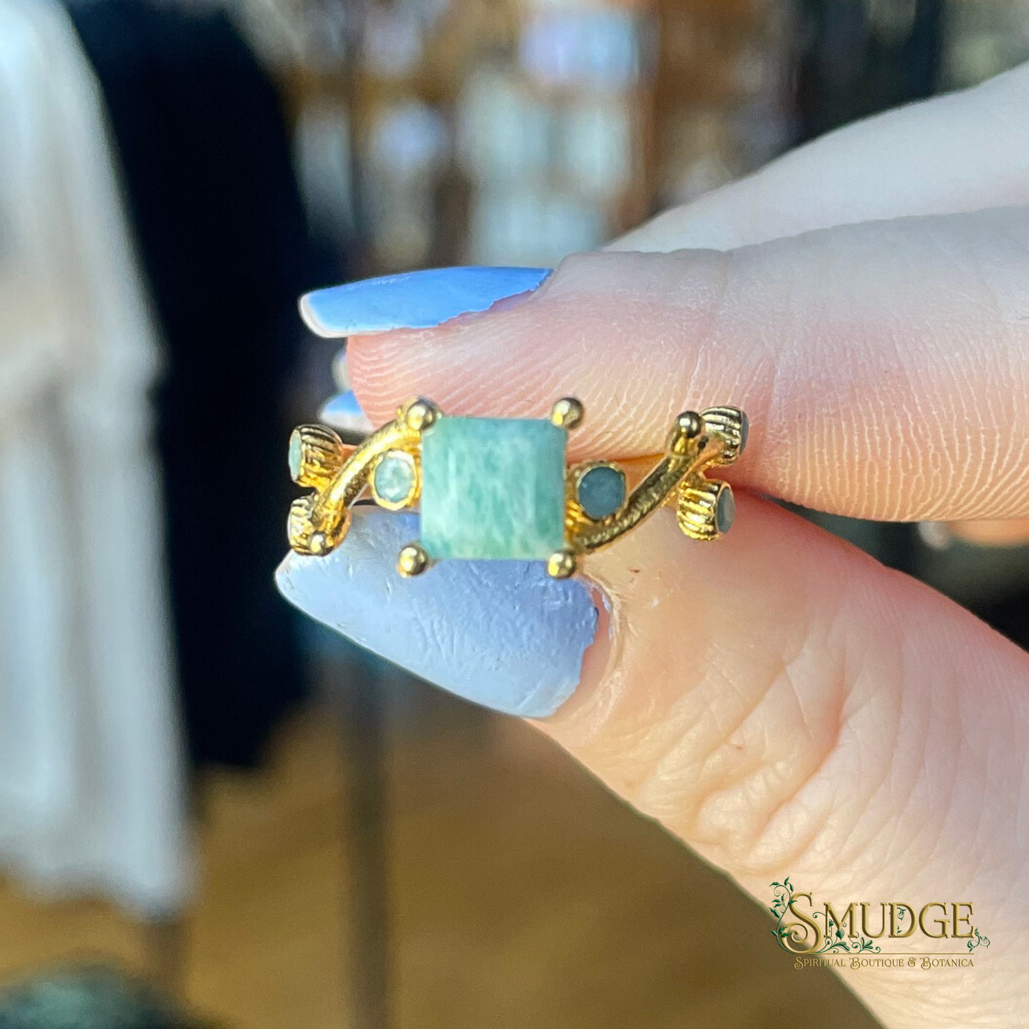 Amazonite Ring (Gold) Size 6