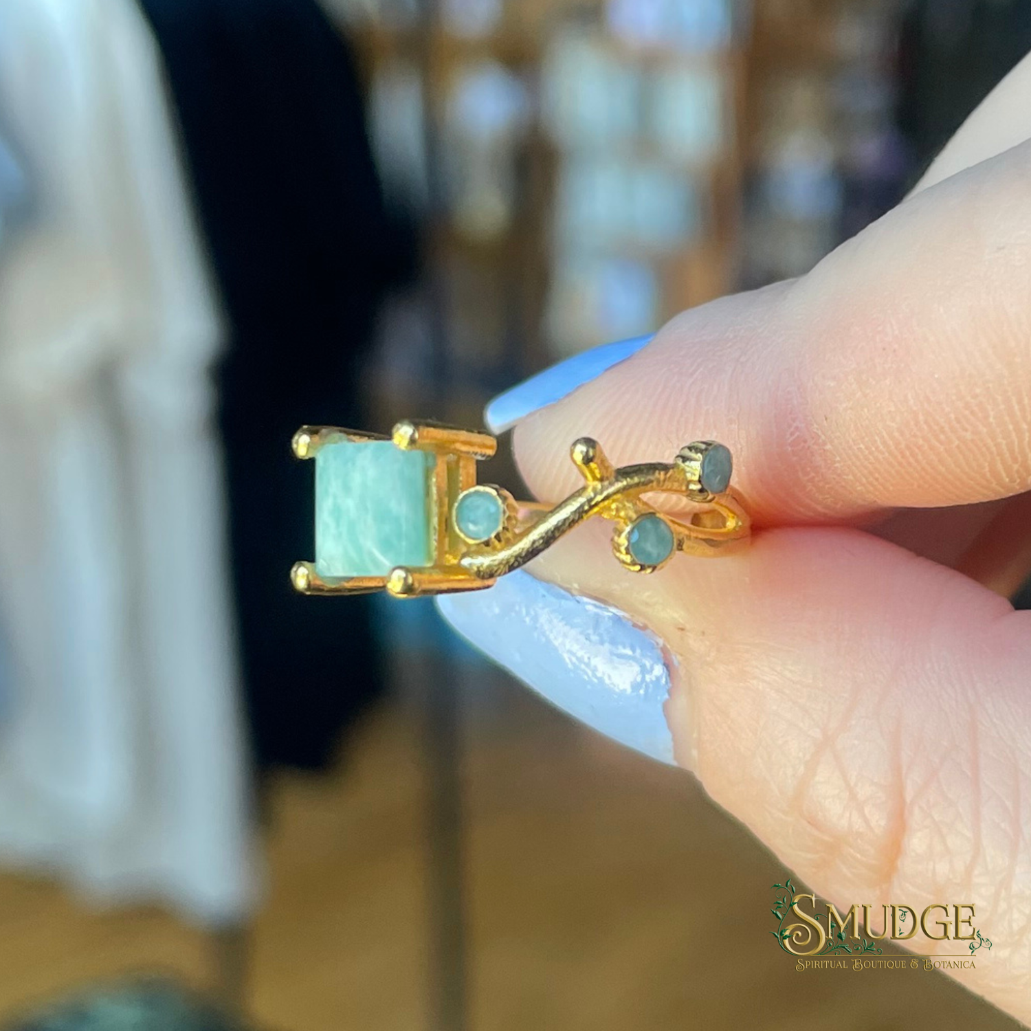 Amazonite Ring (Gold) Size 6