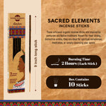 Sacred Elements Amber incense stick packaging with text on a beige background
