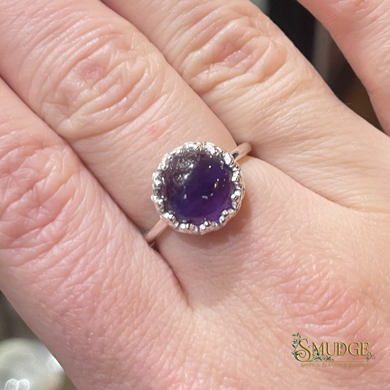 Amethyst Crown Ring 925 Silver (size 6)