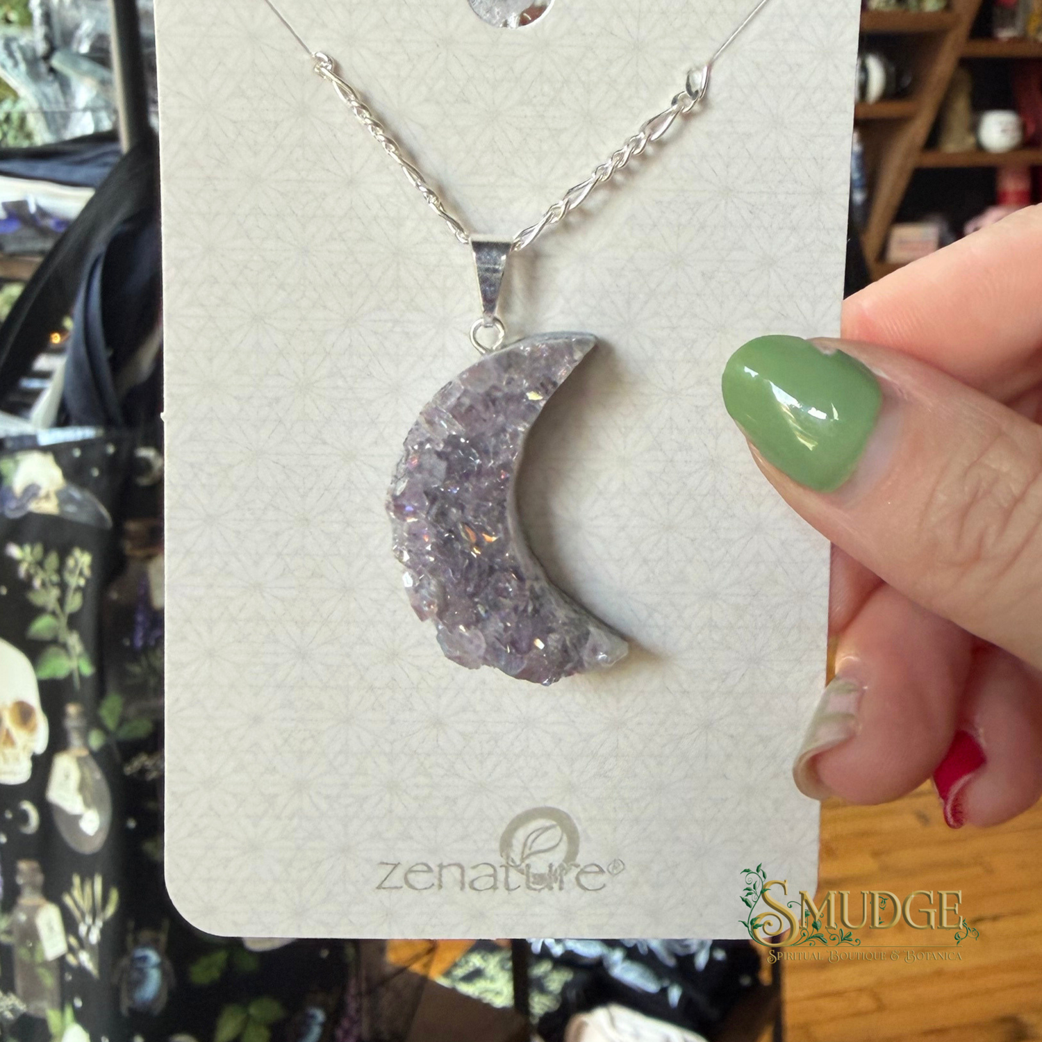 Angel Aura Amethyst Moon Necklace