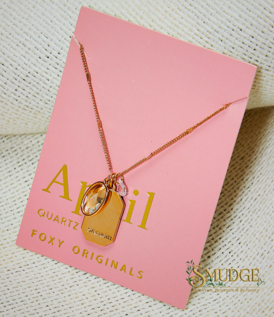 April Birthstone Necklace - Quartz