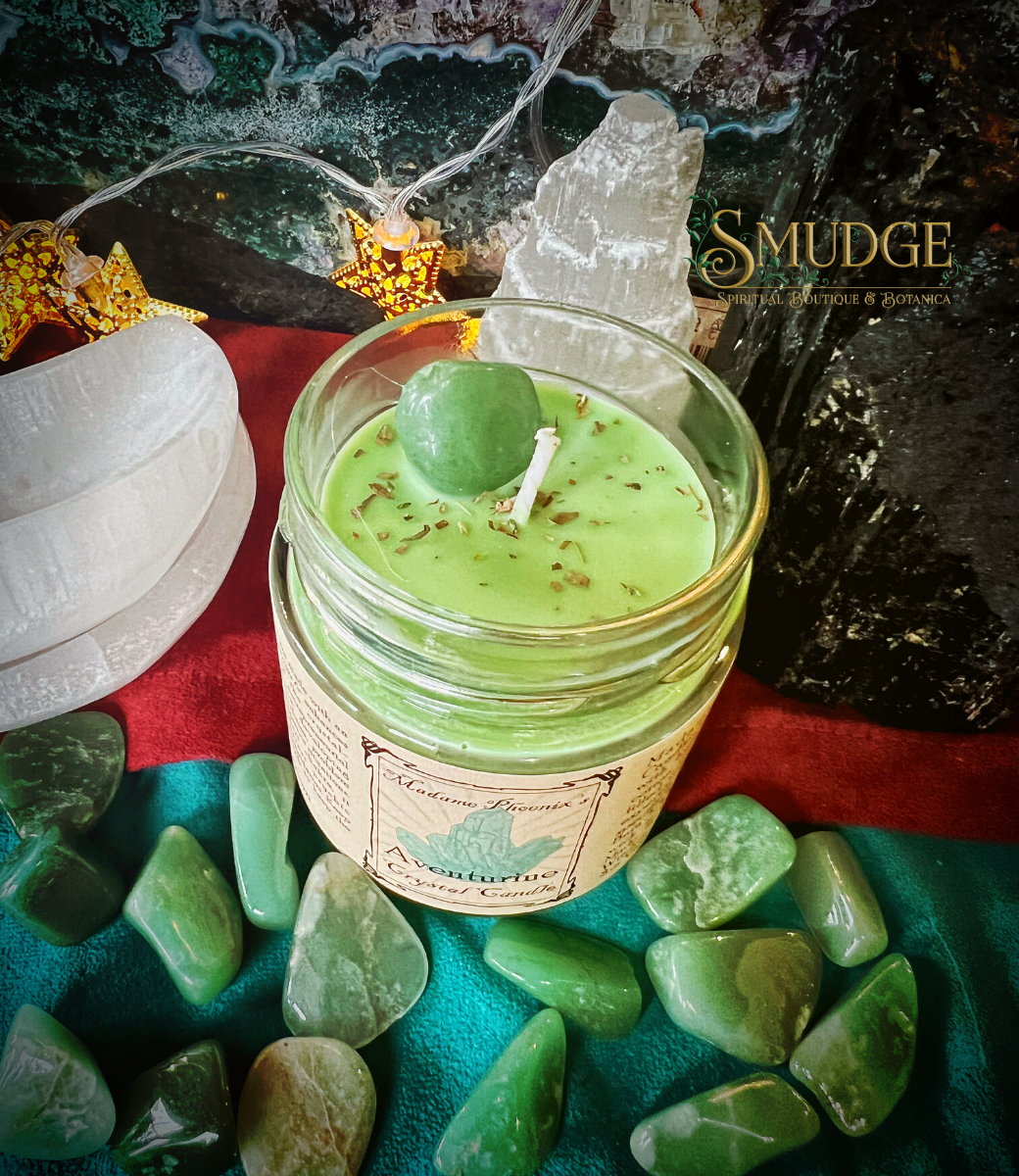 Aventurine Crystal Spell Candle