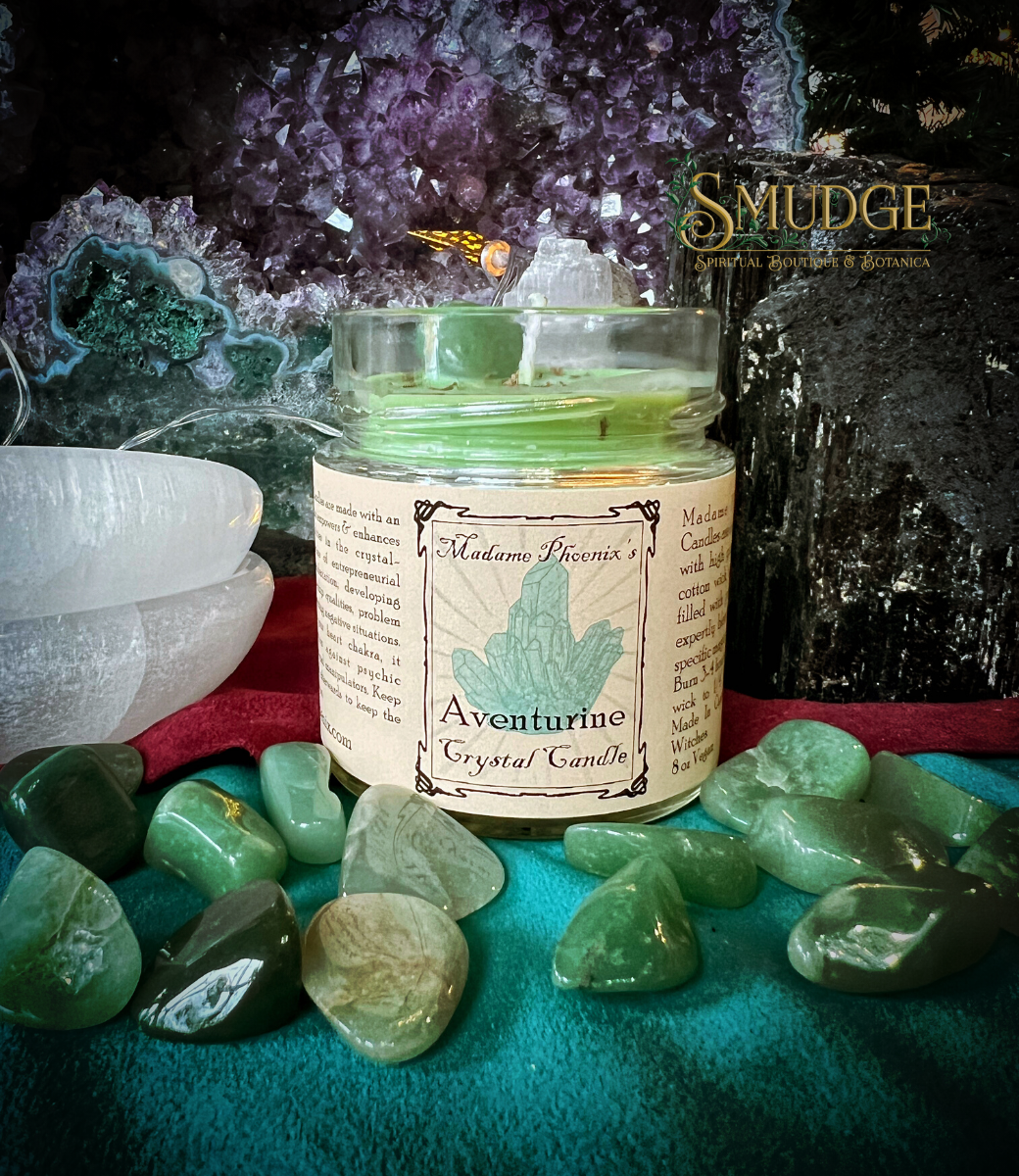 Aventurine Crystal Spell Candle