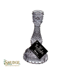 Crystal candle holder with 'Twilight Home' tag on a white background