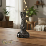 Crystal candle holder with 'Twilight Home' tag on a white background