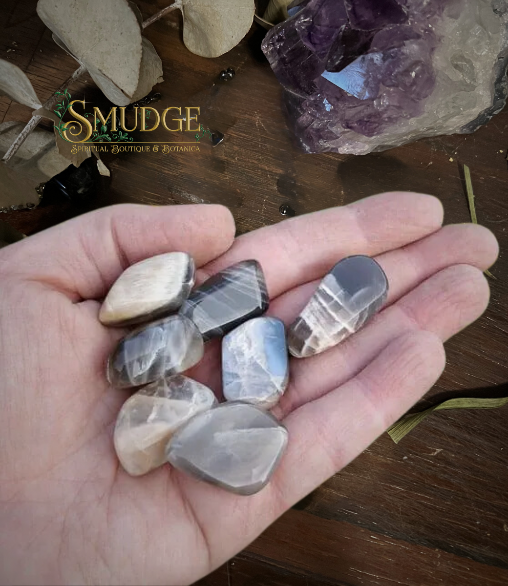 Tumbled Black Moonstone