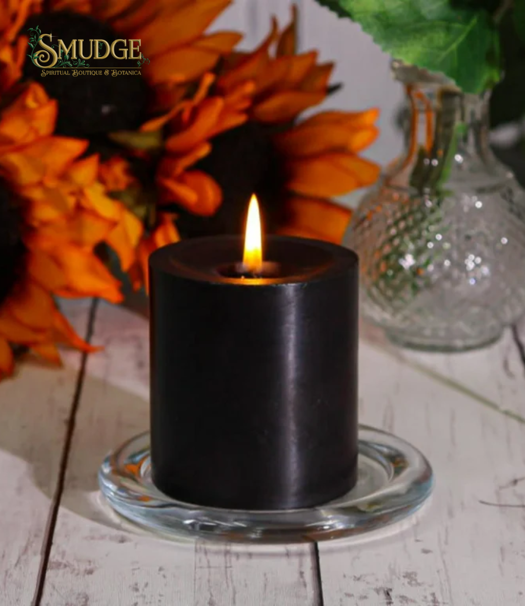 Black Beeswax 3" Pillar Candle