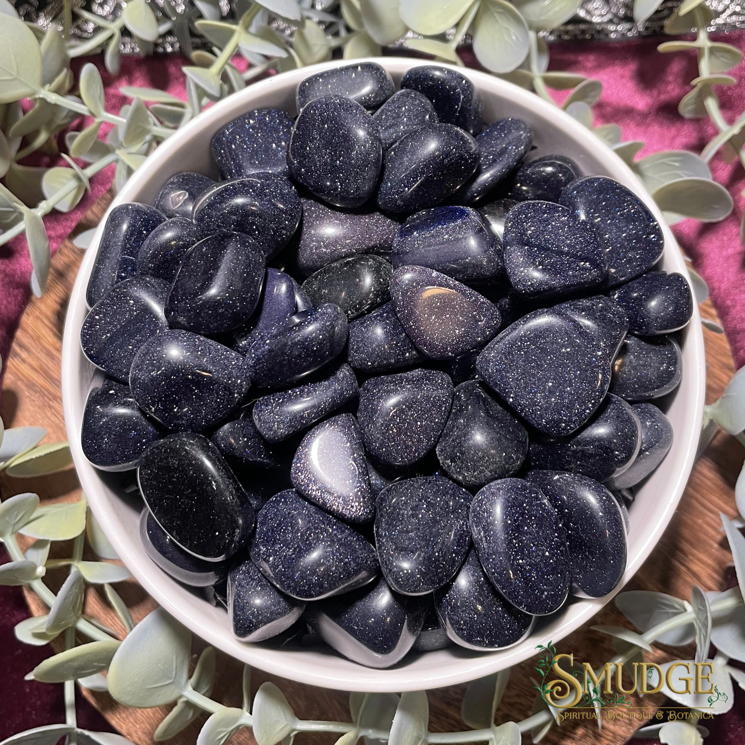 Blue Goldstone Tumbled