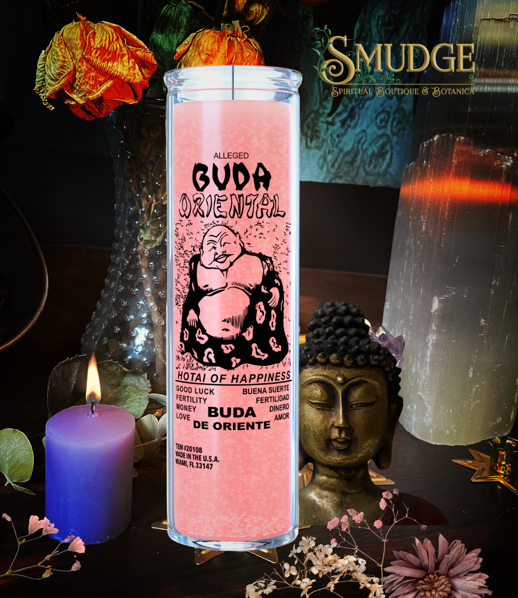 Buddha Hotai of Happiness - Everything - Pink 7 Day Candle