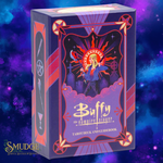 Buffy the Vampire Slayer tarot deck on a space themed background