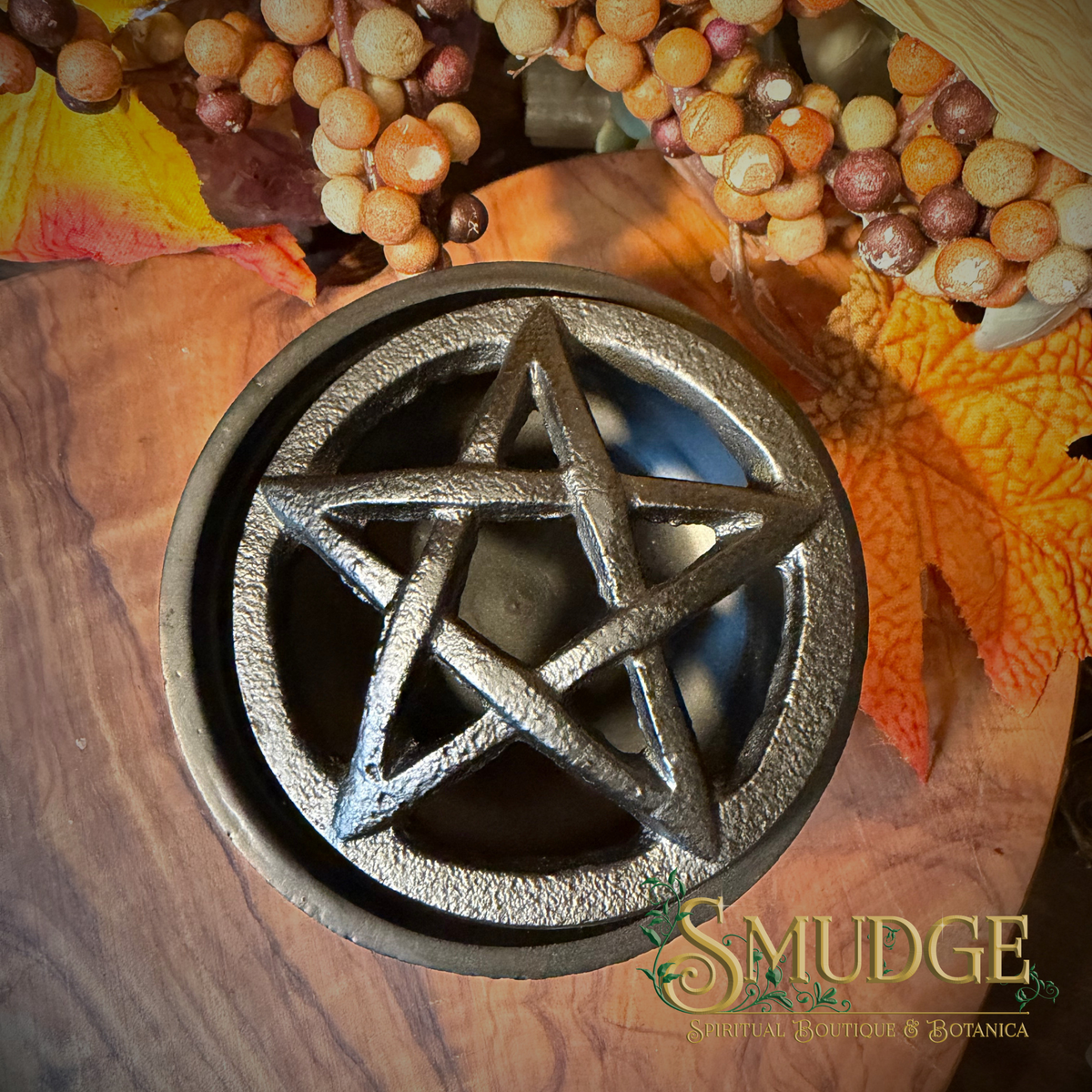 Cast Iron Cauldron - Pentacle Lid 3.25"