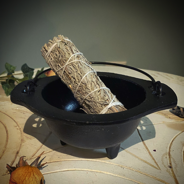 Cast Iron Cauldron & Cleansing Pot 6"