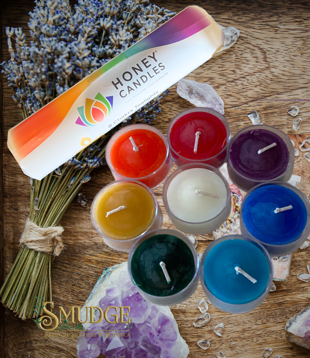 8 Chakra Tealights Beeswax