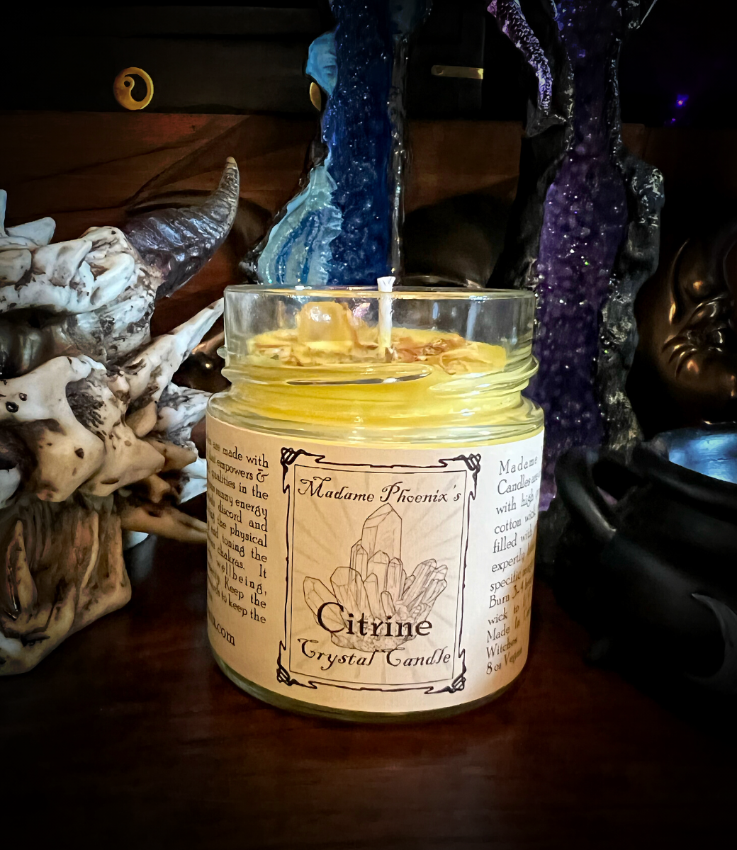 Citrine Crystal Spell Candle