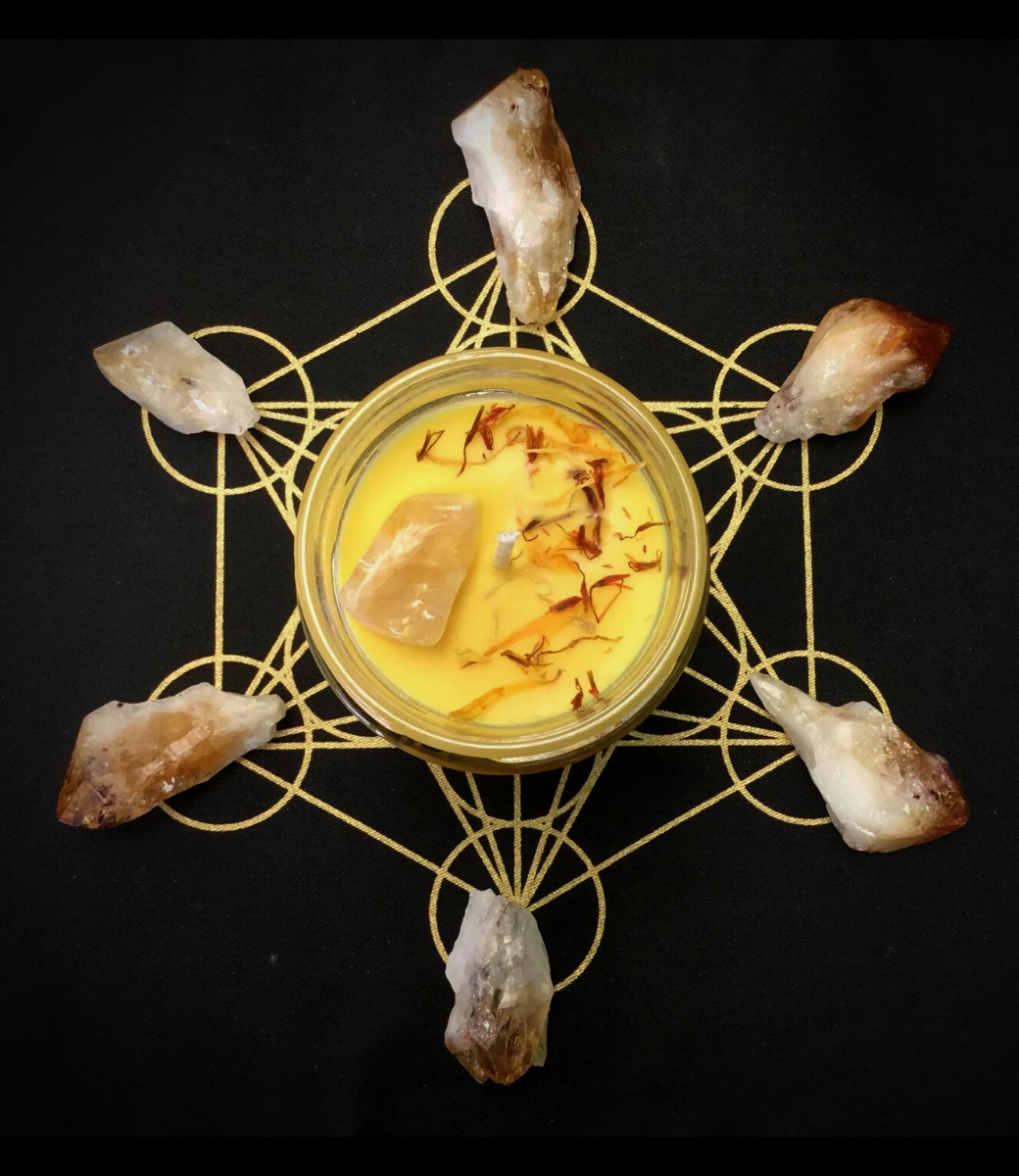 Citrine Crystal Spell Candle