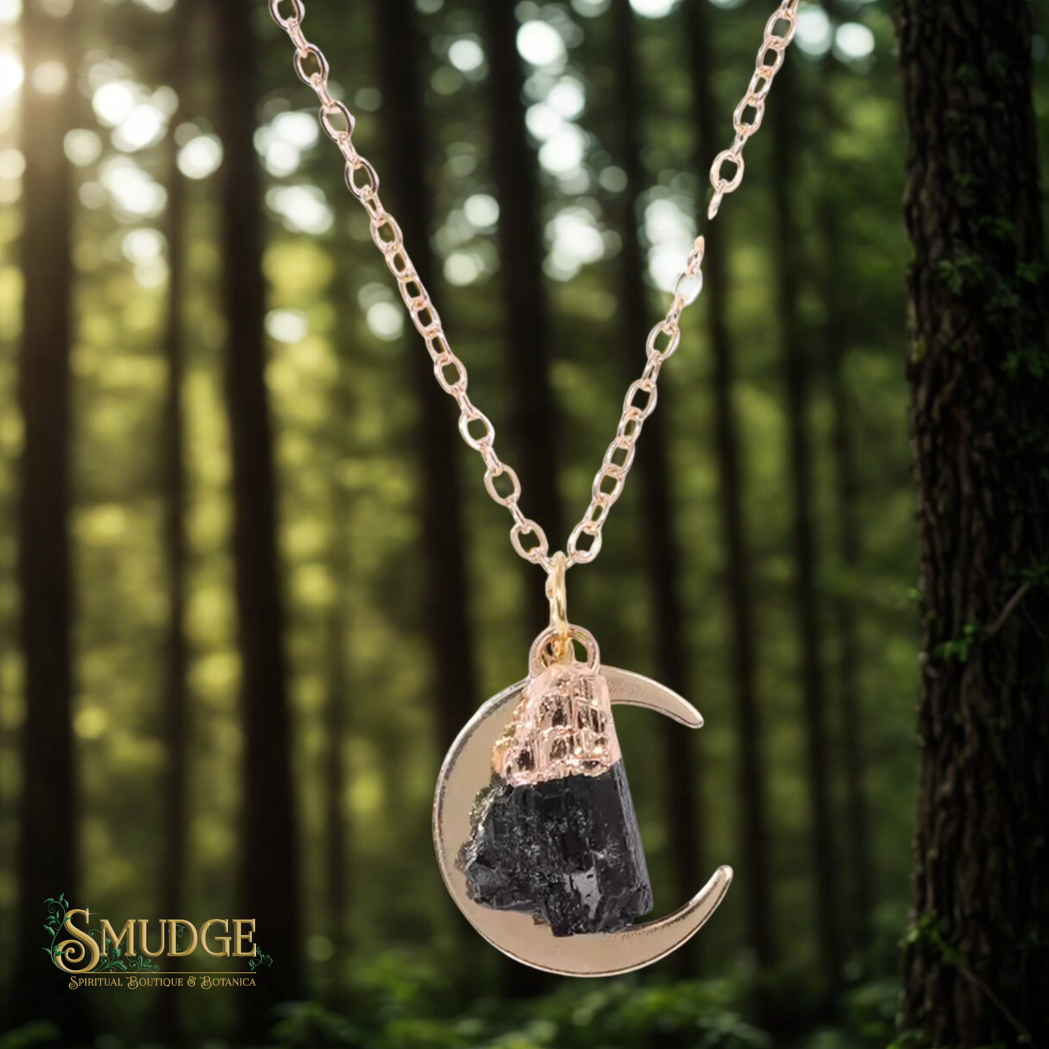 Tourmaline Moon Necklace
