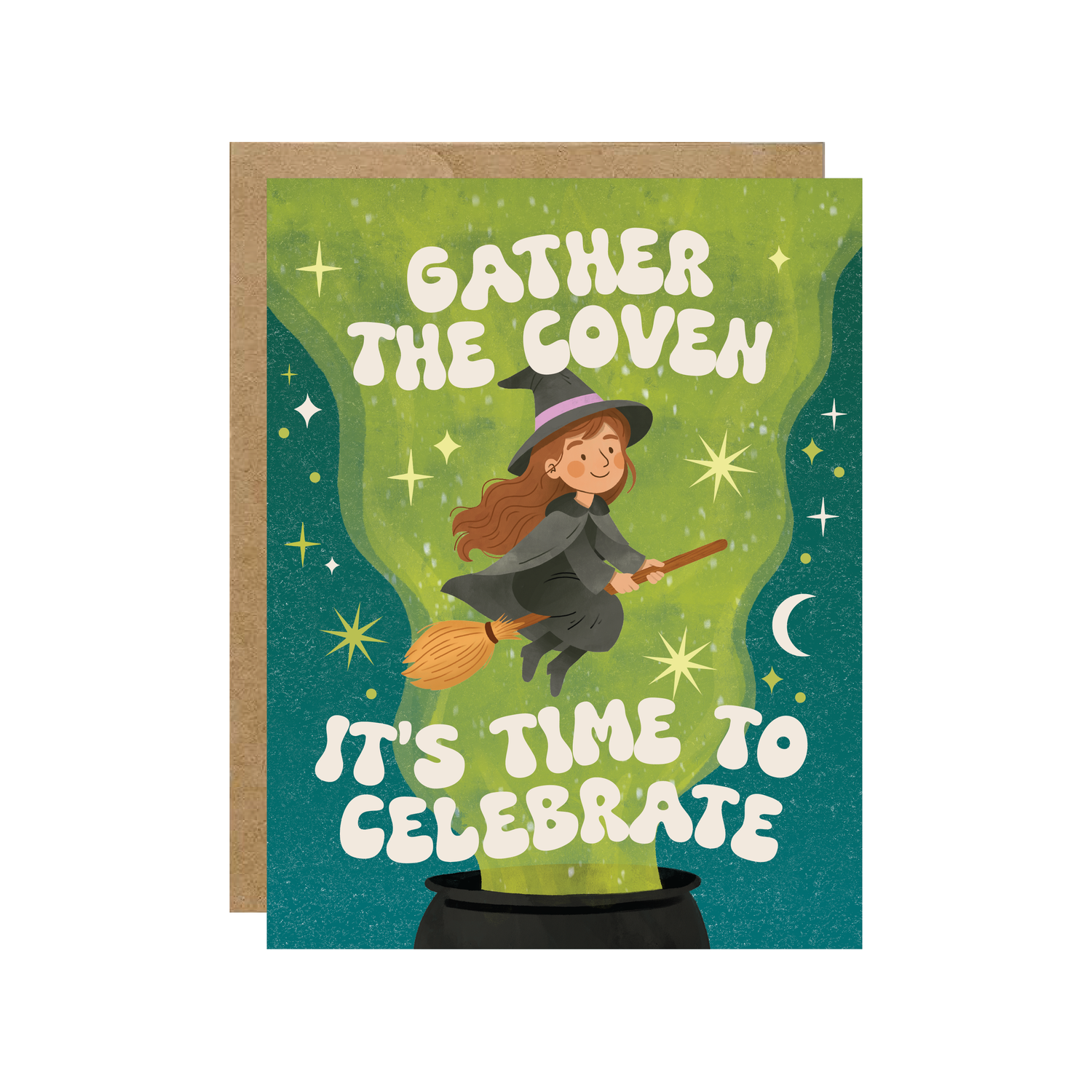 Gather The Coven It's Time To Celebrate - Witchy Magical Birthday Card