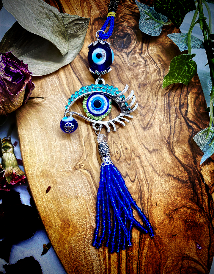 Evil Eye Rhinestone Charm - Teal & Green