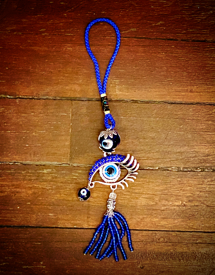 Evil Eye Rhinestone Charm - Navy