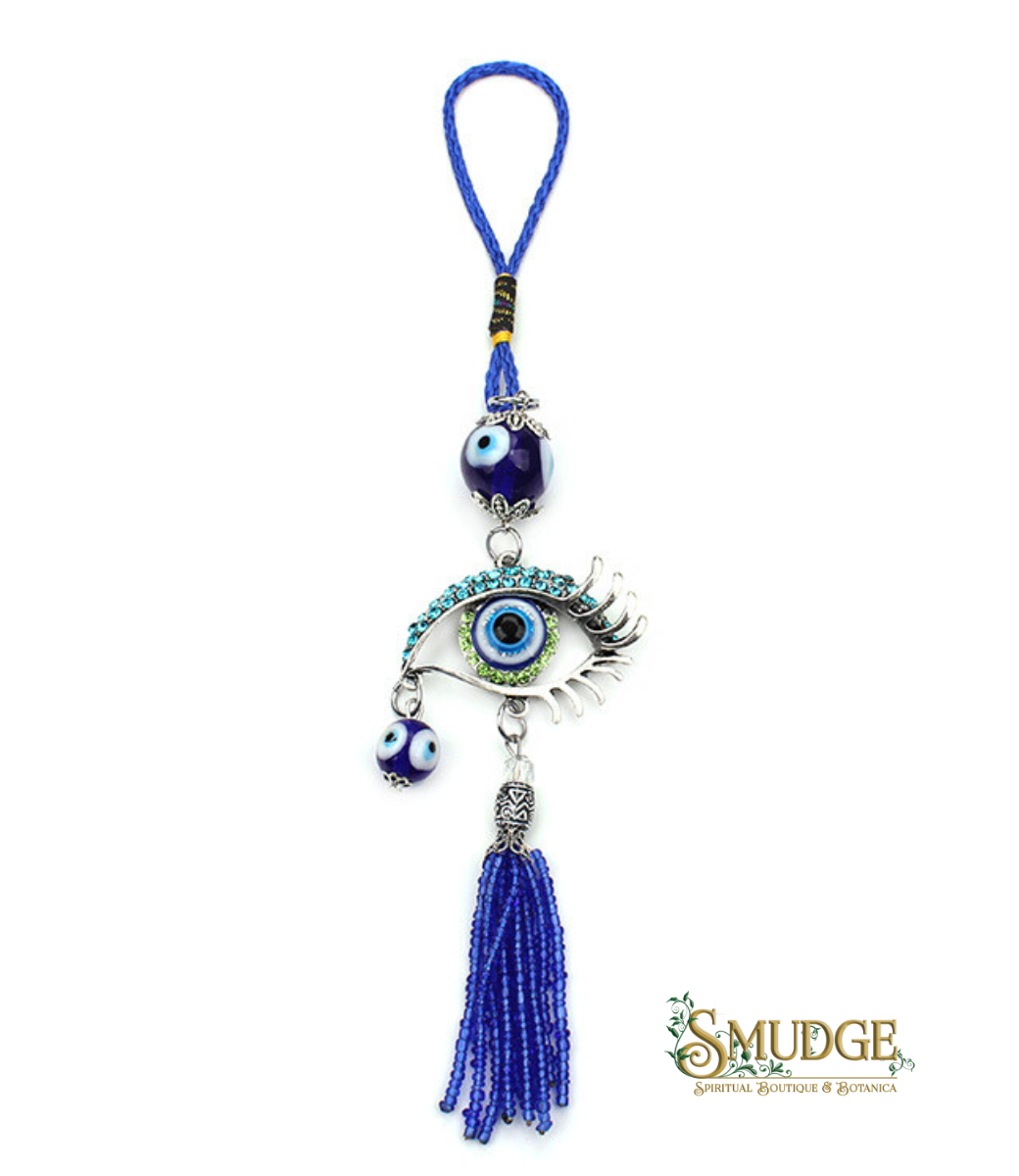 Evil Eye Rhinestone Charm - Teal & Green