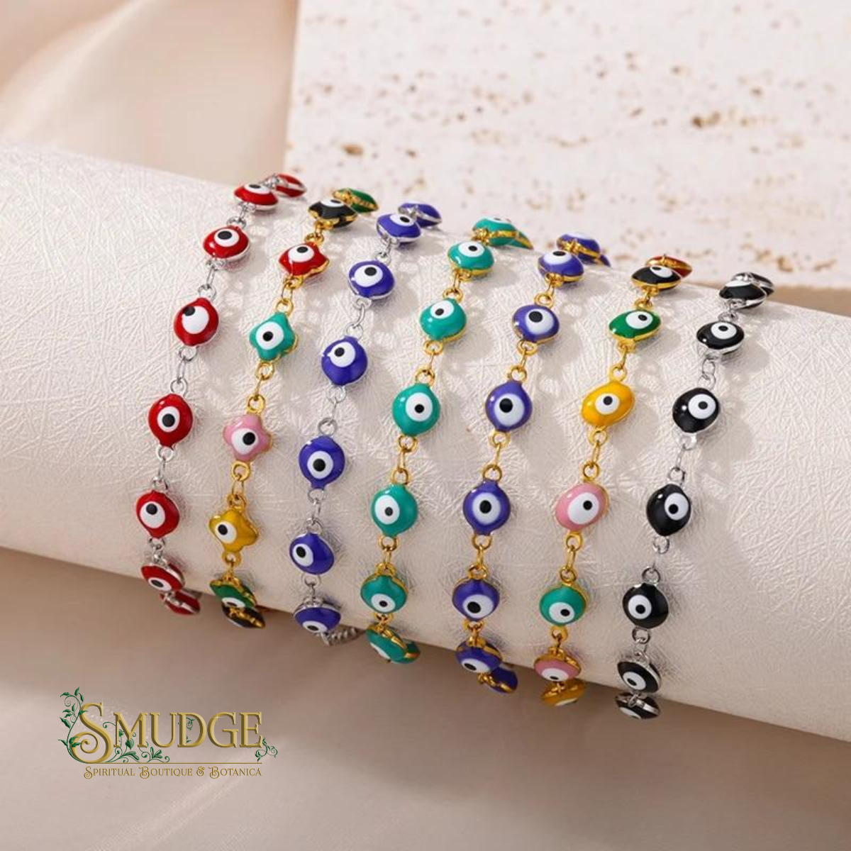 Evil Eye Bracelet - enamel & gold