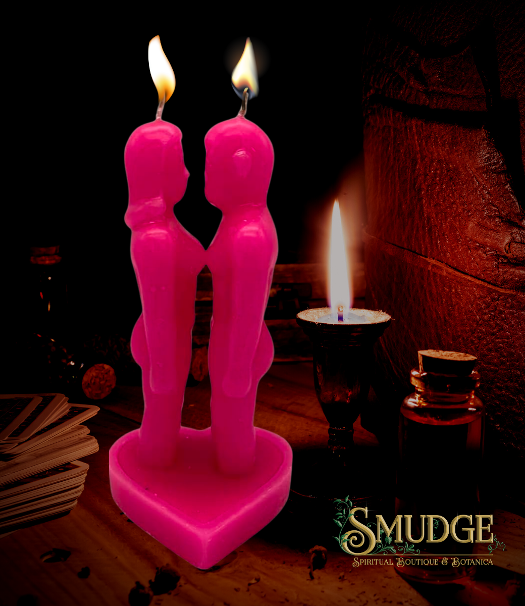 Face to Face Lover Figure Candle Pink