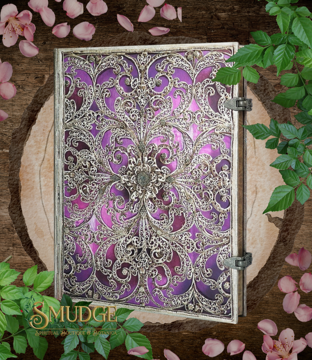 Silver Filigree Journal - Aubergine
