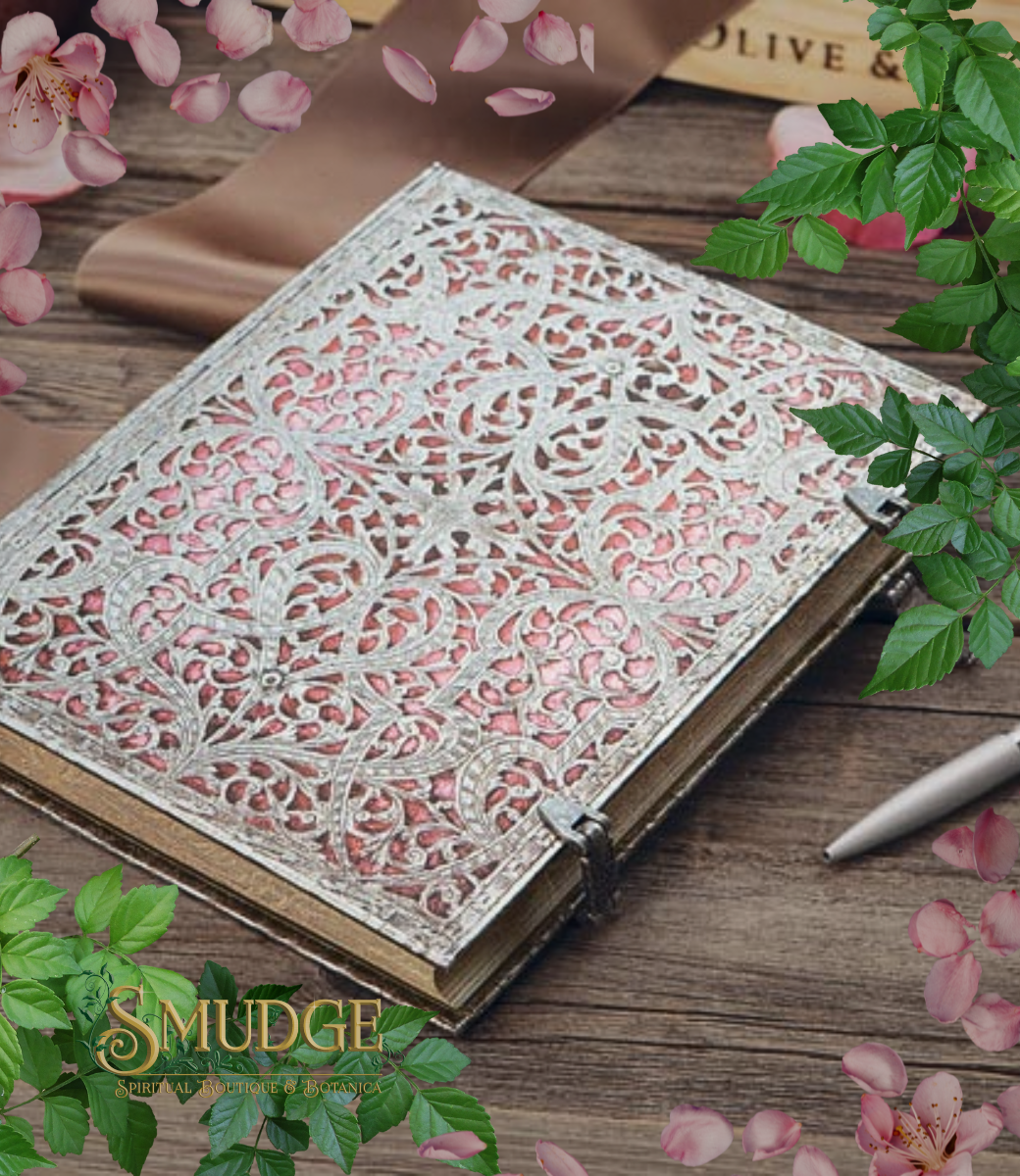 Silver Filigree Journal - Blush Pink