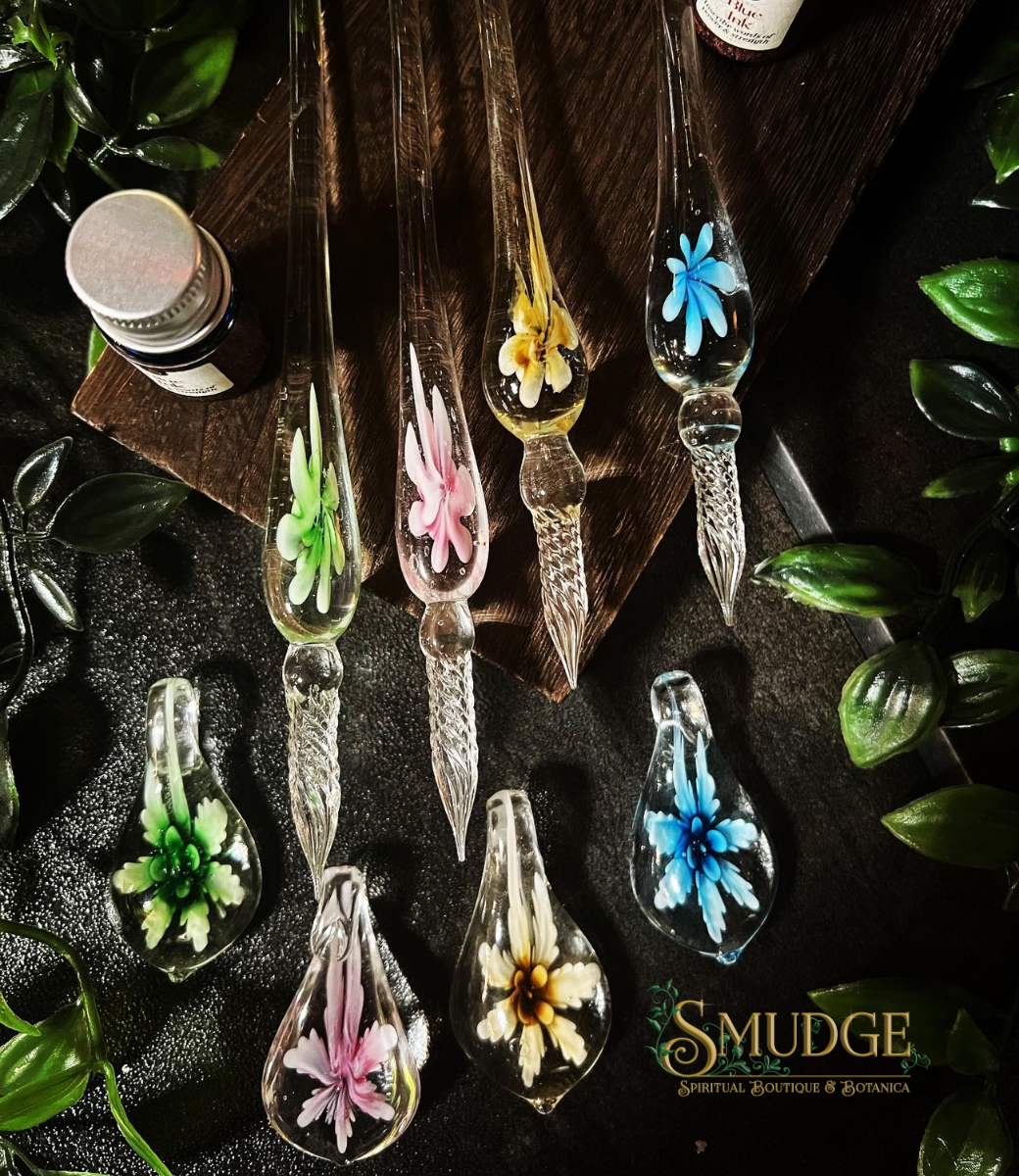 Handcrafted Glass Dip Pen Set