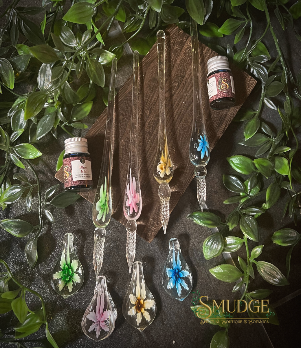 Handcrafted Glass Dip Pen Set