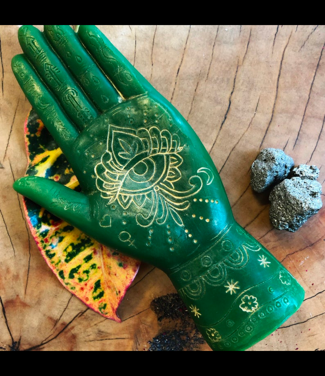 Helping Hand Candle Green