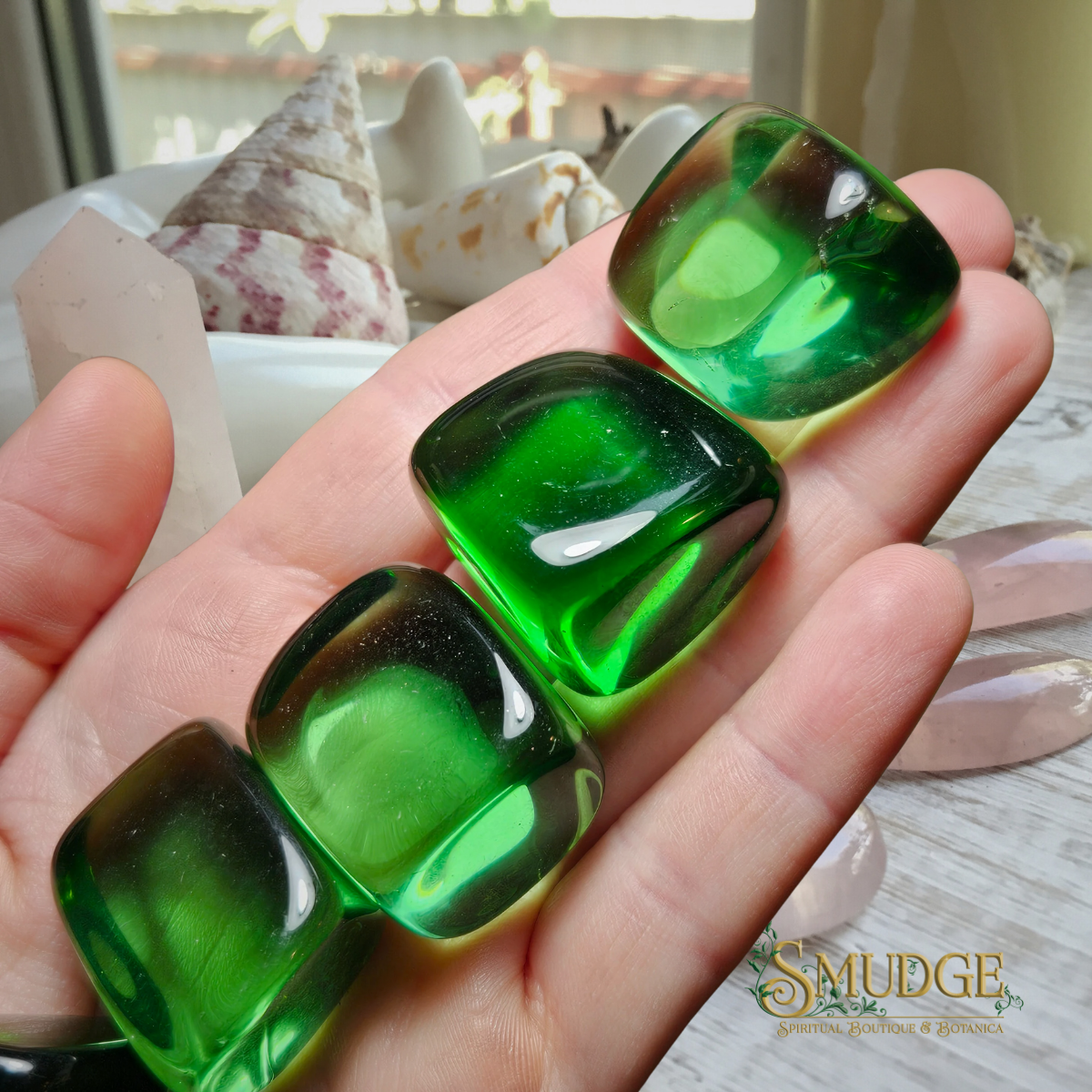 Tumbled Green Obsidian Medium