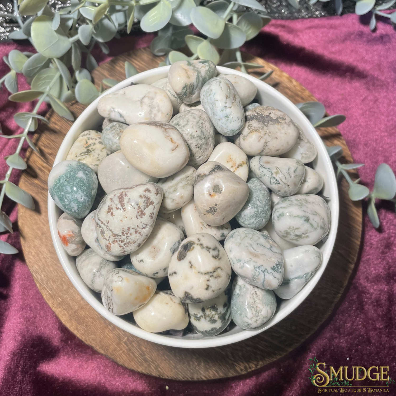 Green Tree Agate Tumbled