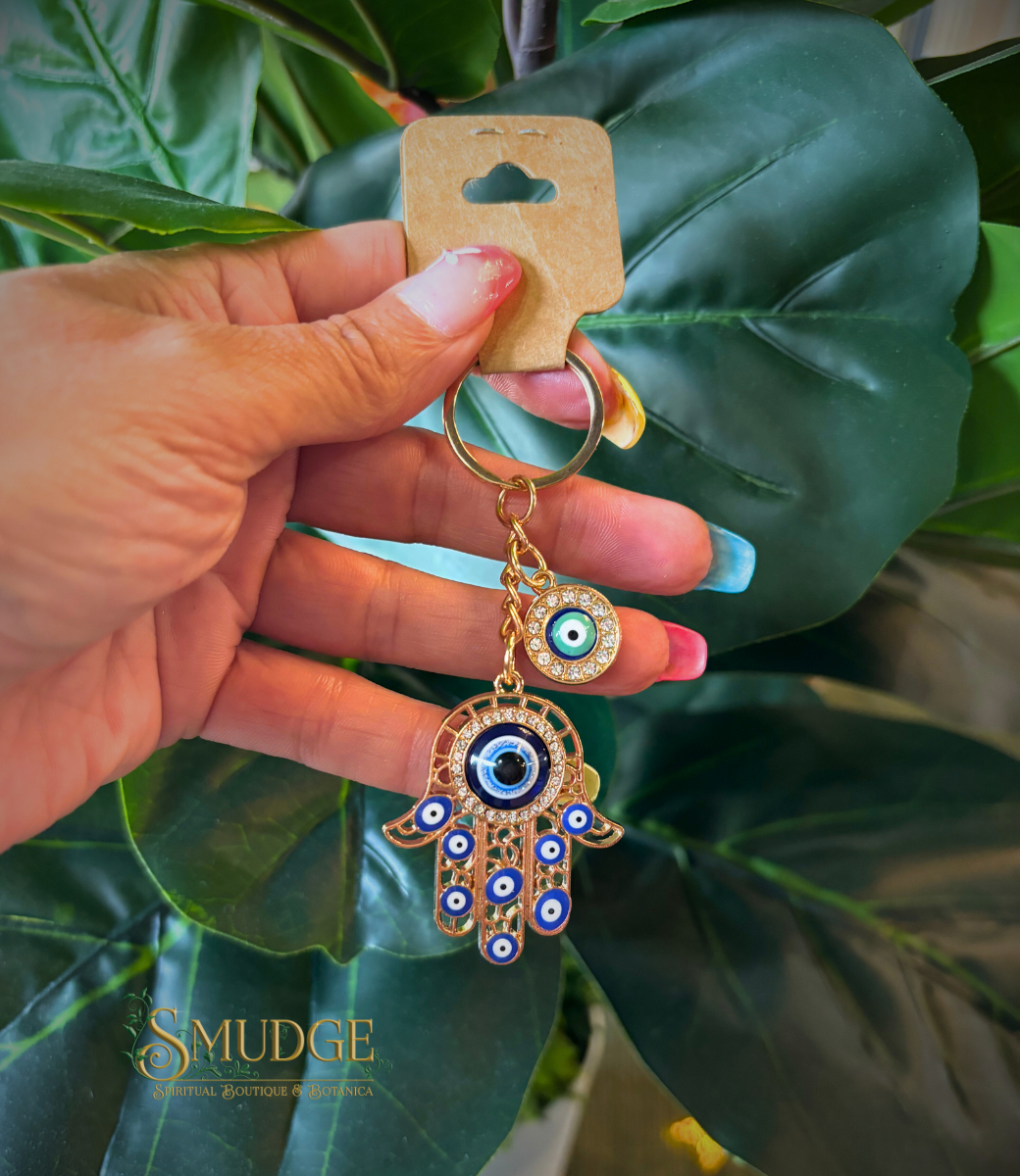 Evil Eye Hamsa Hand Keychain