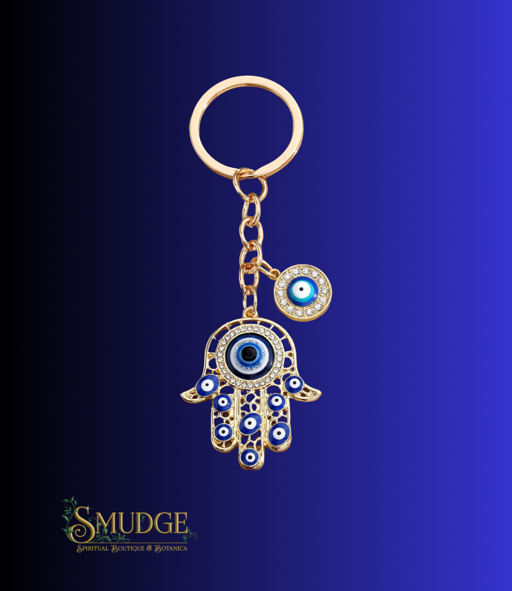 Evil Eye Hamsa Hand Keychain